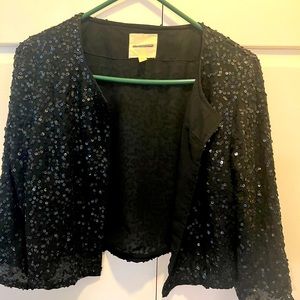 Silence + Noise Sequin Open Front Cardigan Jacket